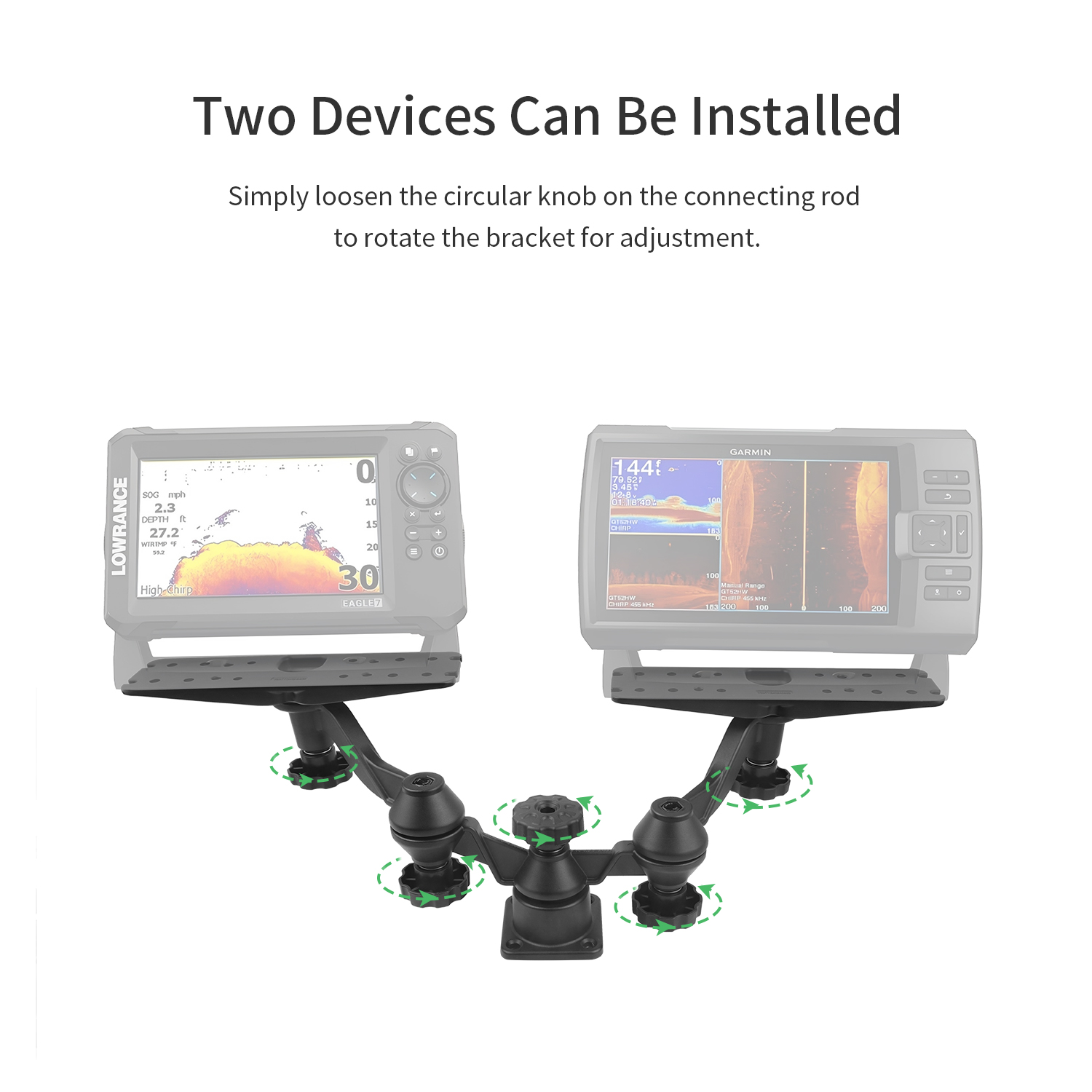 Braket fishfinder lengan ganda - Fish Finder ulasan dan harga